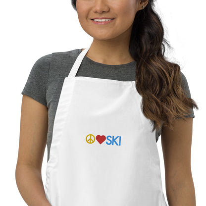 CS0026 - 06001 - Peace | Love | SKI Embroidered Apron