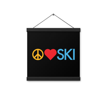 CS0026 - 06008 - Peace | Love | SKI Poster with hangers