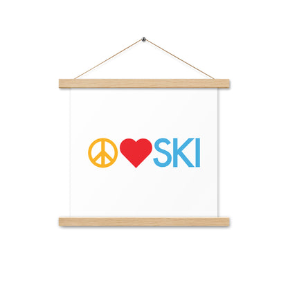 CS0026 - 06008 - Peace | Love | SKI Poster with hangers