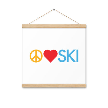 CS0026 - 06008 - Peace | Love | SKI Poster with hangers