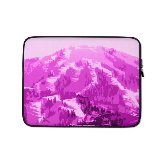 CS0028 - 05006 - Ski Slopes Print Laptop Sleeve (Pink)