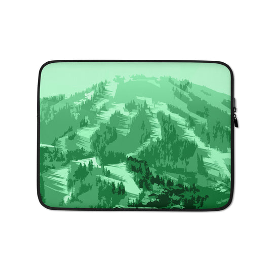 CS0028 - 05006 - Ski Slopes Print Laptop Sleeve (Green)