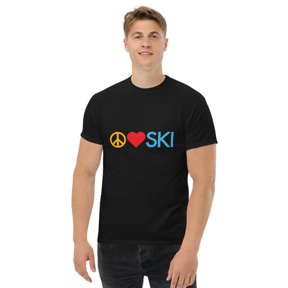 CS0026 - 01001 - Peace | Love | SKI Men's classic tee