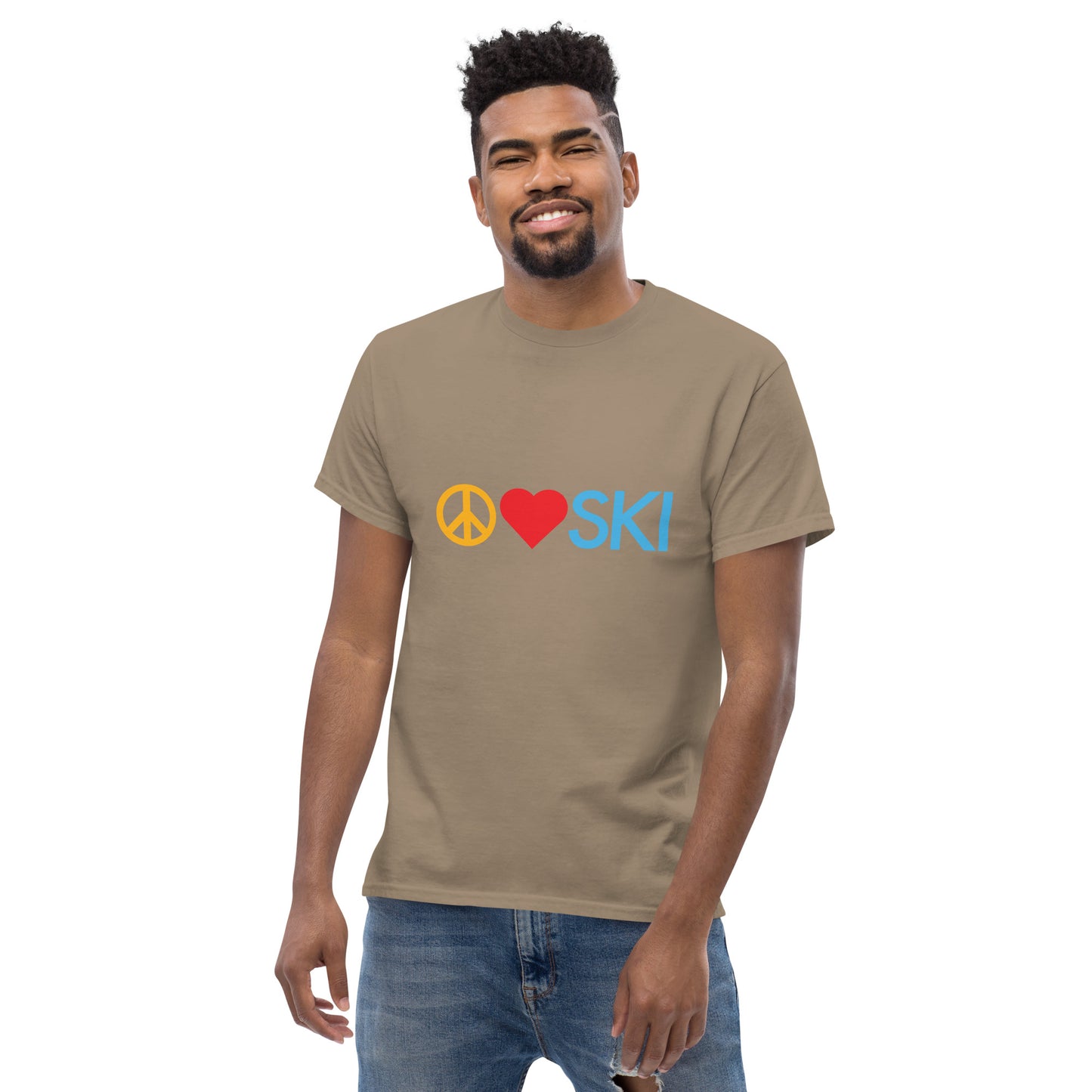 CS0026 - 01001 - Peace | Love | SKI Men's classic tee