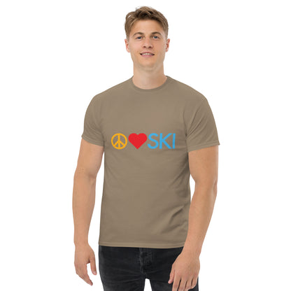 CS0026 - 01001 - Peace | Love | SKI Men's classic tee