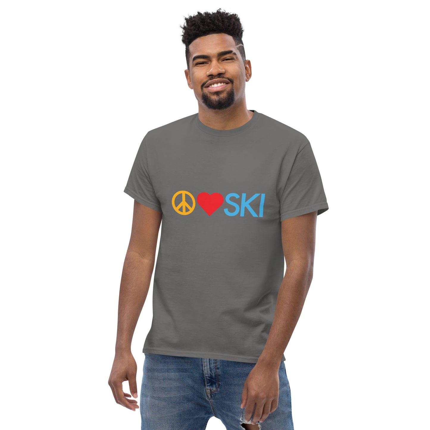 CS0026 - 01001 - Peace | Love | SKI Men's classic tee