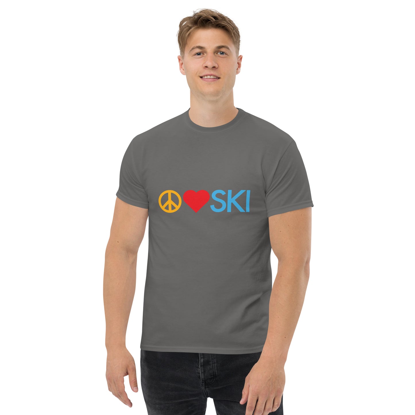 CS0026 - 01001 - Peace | Love | SKI Men's classic tee