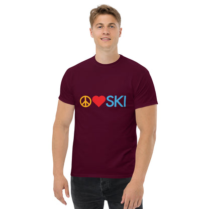 CS0026 - 01001 - Peace | Love | SKI Men's classic tee