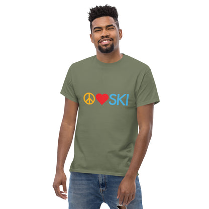 CS0026 - 01001 - Peace | Love | SKI Men's classic tee