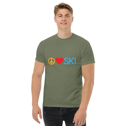 CS0026 - 01001 - Peace | Love | SKI Men's classic tee