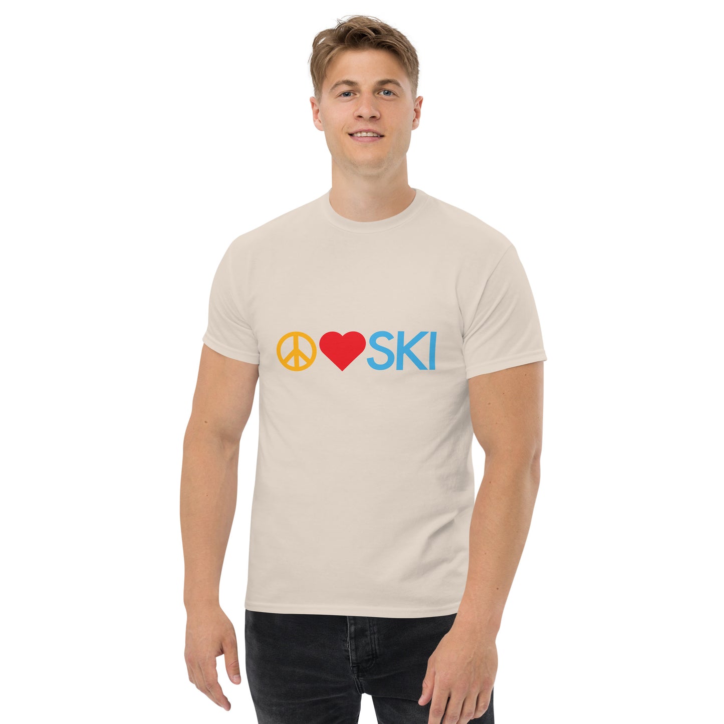 CS0026 - 01001 - Peace | Love | SKI Men's classic tee