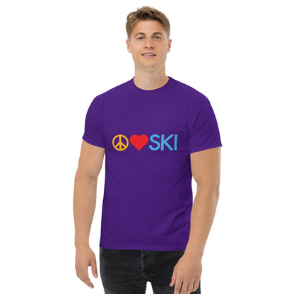 CS0026 - 01001 - Peace | Love | SKI Men's classic tee