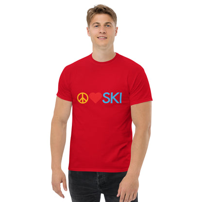 CS0026 - 01001 - Peace | Love | SKI Men's classic tee