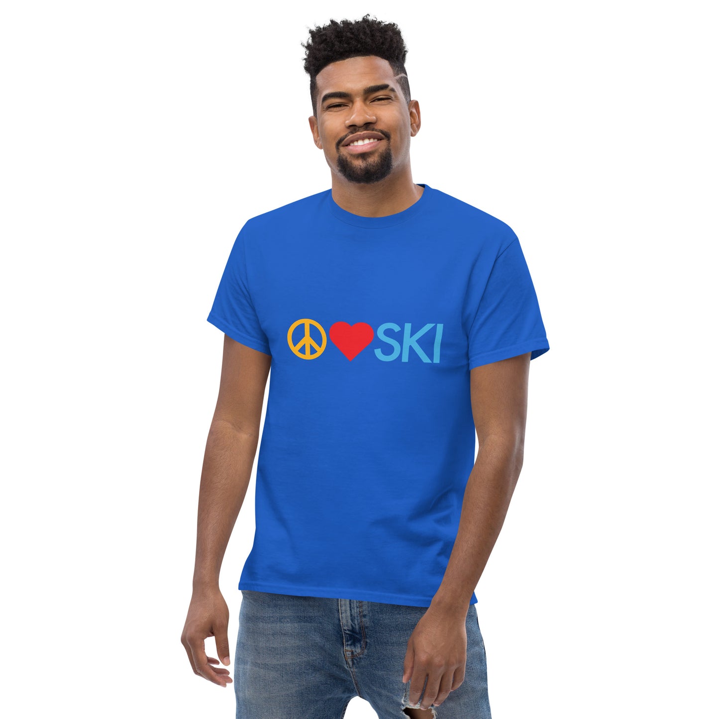 CS0026 - 01001 - Peace | Love | SKI Men's classic tee