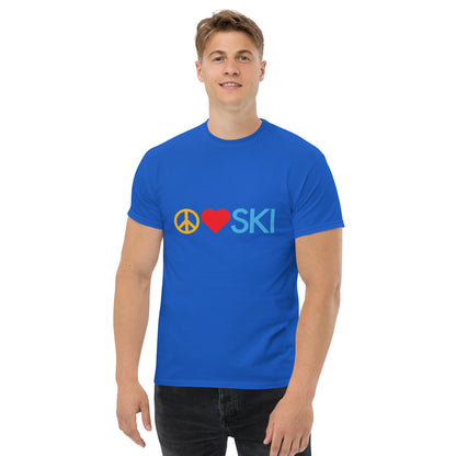 CS0026 - 01001 - Peace | Love | SKI Men's classic tee