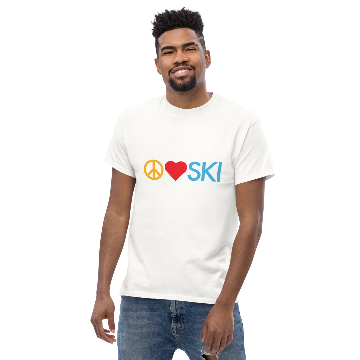 CS0026 - 01001 - Peace | Love | SKI Men's classic tee