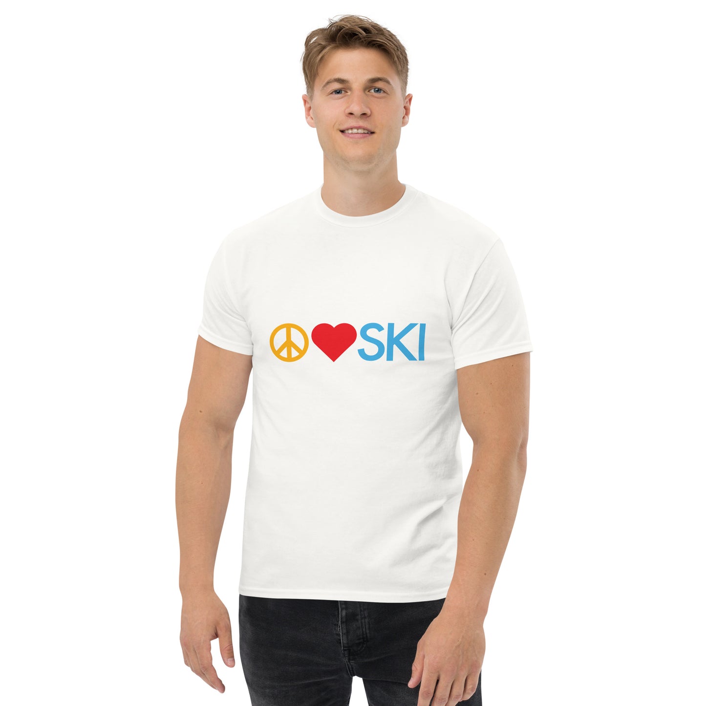 CS0026 - 01001 - Peace | Love | SKI Men's classic tee