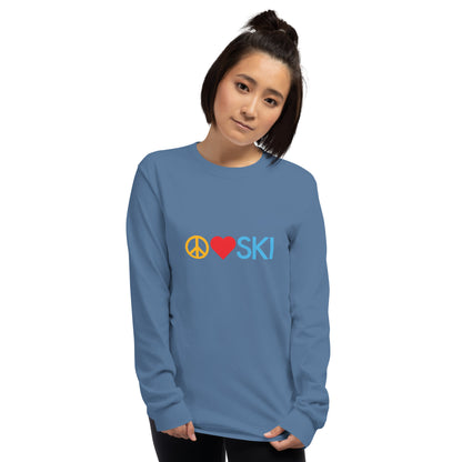 CS0026 - 01001 - Peace | Love | SKI Unisex Long Sleeve Shirt