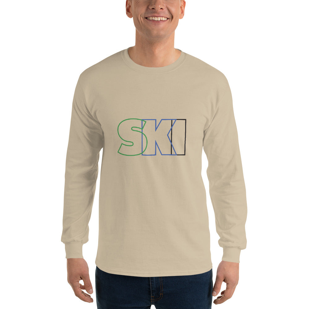 CS0052 - 01001 - SKI Outlined Unisex Long Sleeve Shirt