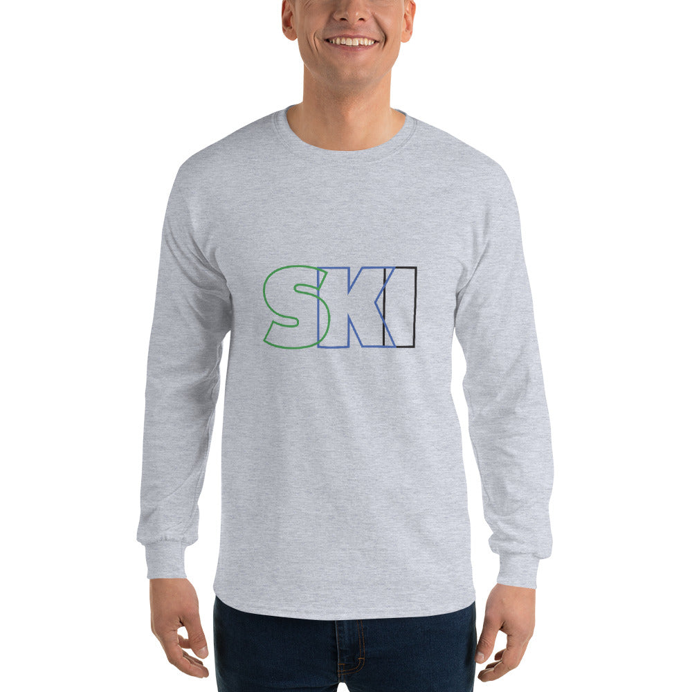 CS0052 - 01001 - SKI Outlined Unisex Long Sleeve Shirt