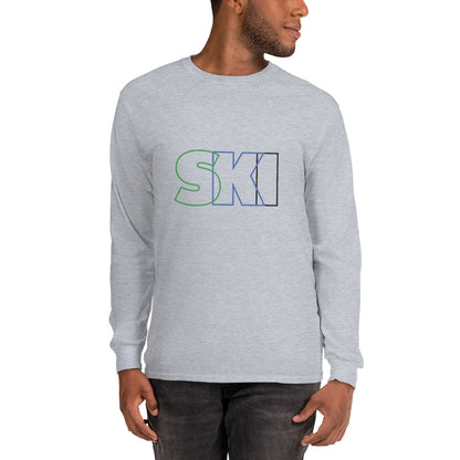 CS0052 - 01001 - SKI Outlined Unisex Long Sleeve Shirt