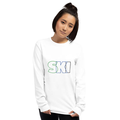 CS0052 - 01001 - SKI Outlined Unisex Long Sleeve Shirt