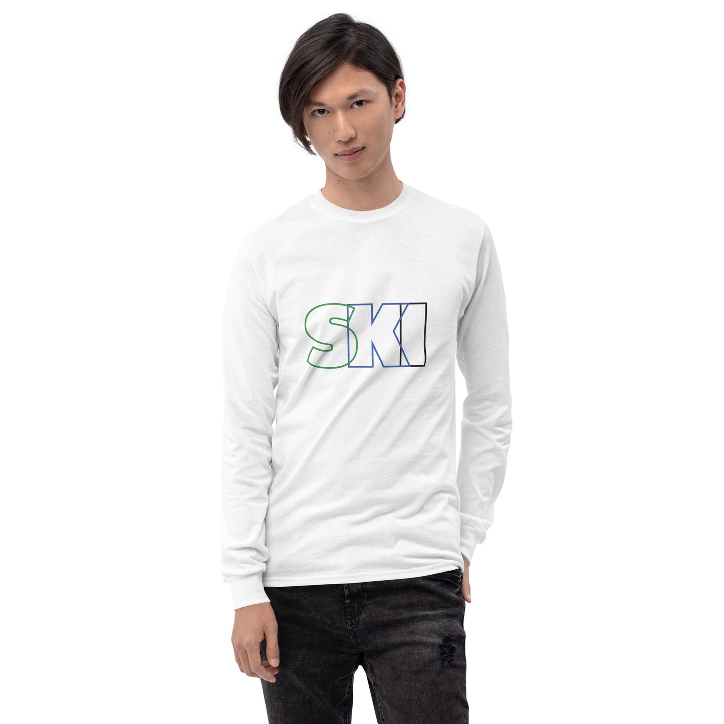 CS0052 - 01001 - SKI Outlined Unisex Long Sleeve Shirt