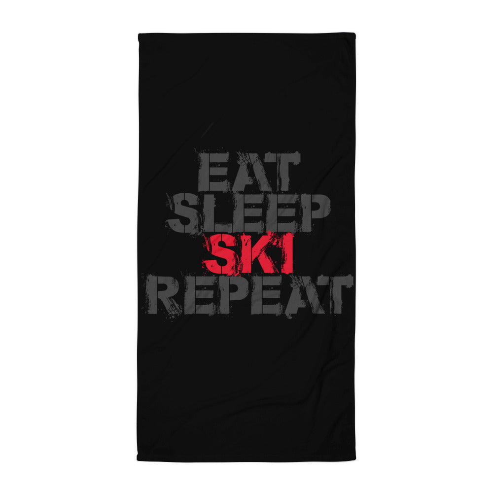 CS0048 - 06007 - AOP Eat Sleep Ski Repeat Hot Tub Towel