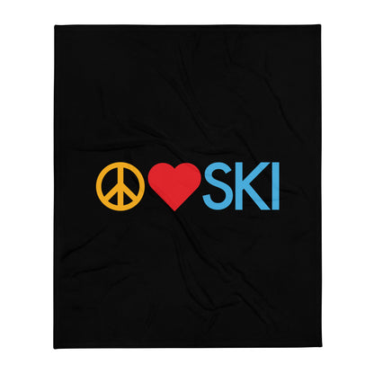 CS0026 - 06006 - Peace | Love | SKI Throw Blanket