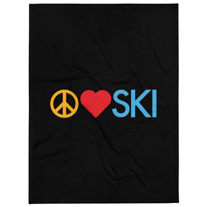 CS0026 - 06006 - Peace | Love | SKI Throw Blanket