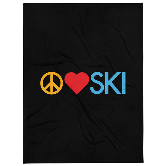 CS0026 - 06006 - Peace | Love | SKI Throw Blanket