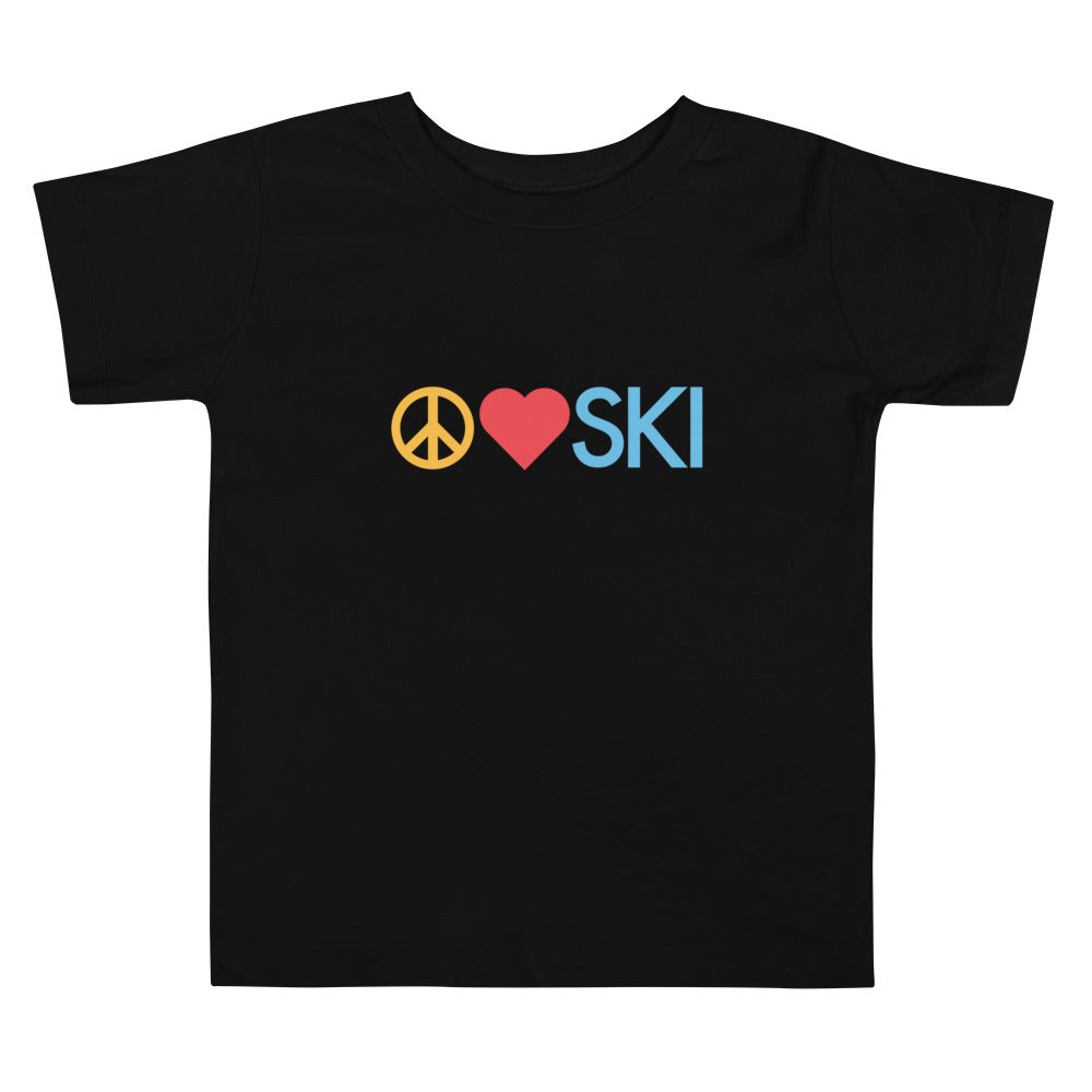 CS0026 - 03001 - Peace | Love | SKI Unisex Toddler Short Sleeve Tee