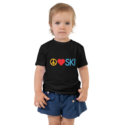 CS0026 - 03001 - Peace | Love | SKI Unisex Toddler Short Sleeve Tee