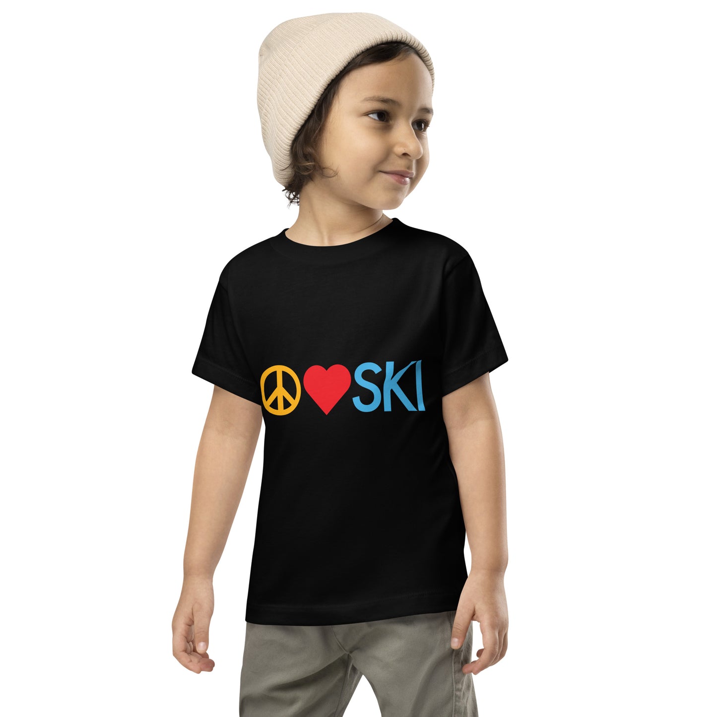 CS0026 - 03001 - Peace | Love | SKI Unisex Toddler Short Sleeve Tee