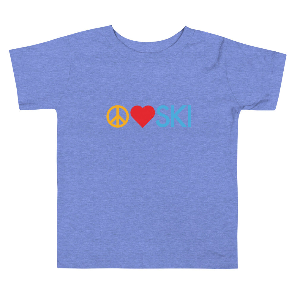 CS0026 - 03001 - Peace | Love | SKI Unisex Toddler Short Sleeve Tee