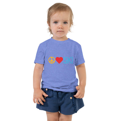 CS0026 - 03001 - Peace | Love | SKI Unisex Toddler Short Sleeve Tee