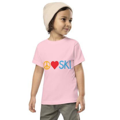 CS0026 - 03001 - Peace | Love | SKI Unisex Toddler Short Sleeve Tee