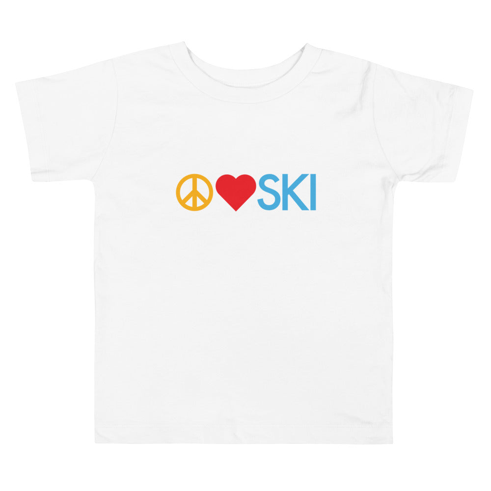 CS0026 - 03001 - Peace | Love | SKI Unisex Toddler Short Sleeve Tee