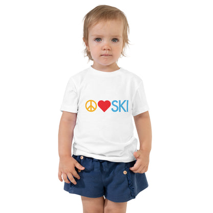 CS0026 - 03001 - Peace | Love | SKI Unisex Toddler Short Sleeve Tee