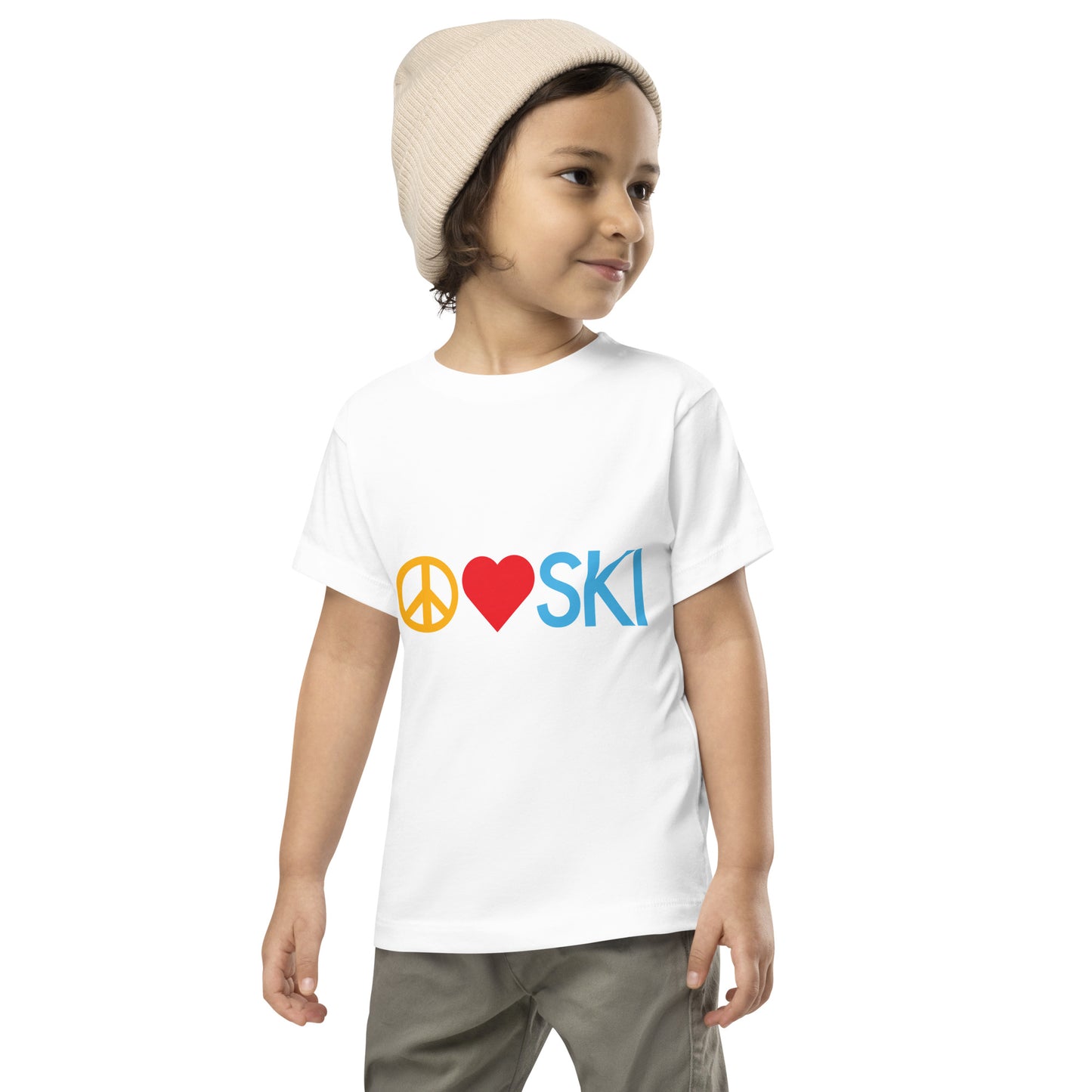 CS0026 - 03001 - Peace | Love | SKI Unisex Toddler Short Sleeve Tee