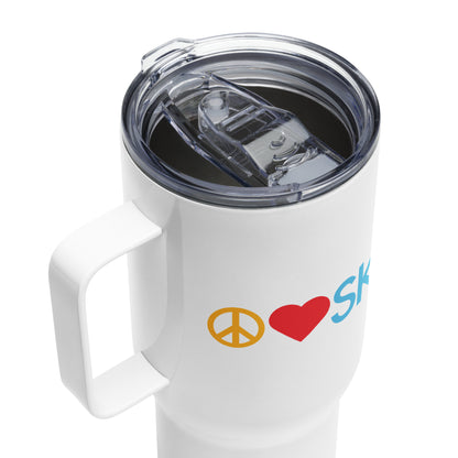 CS0026 - 06002 - Peace | Love | SKI Travel mug with a handle