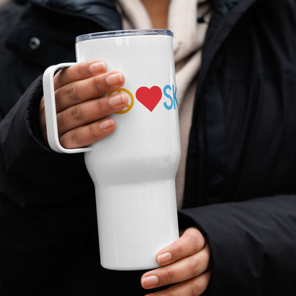 CS0026 - 06002 - Peace | Love | SKI Travel mug with a handle