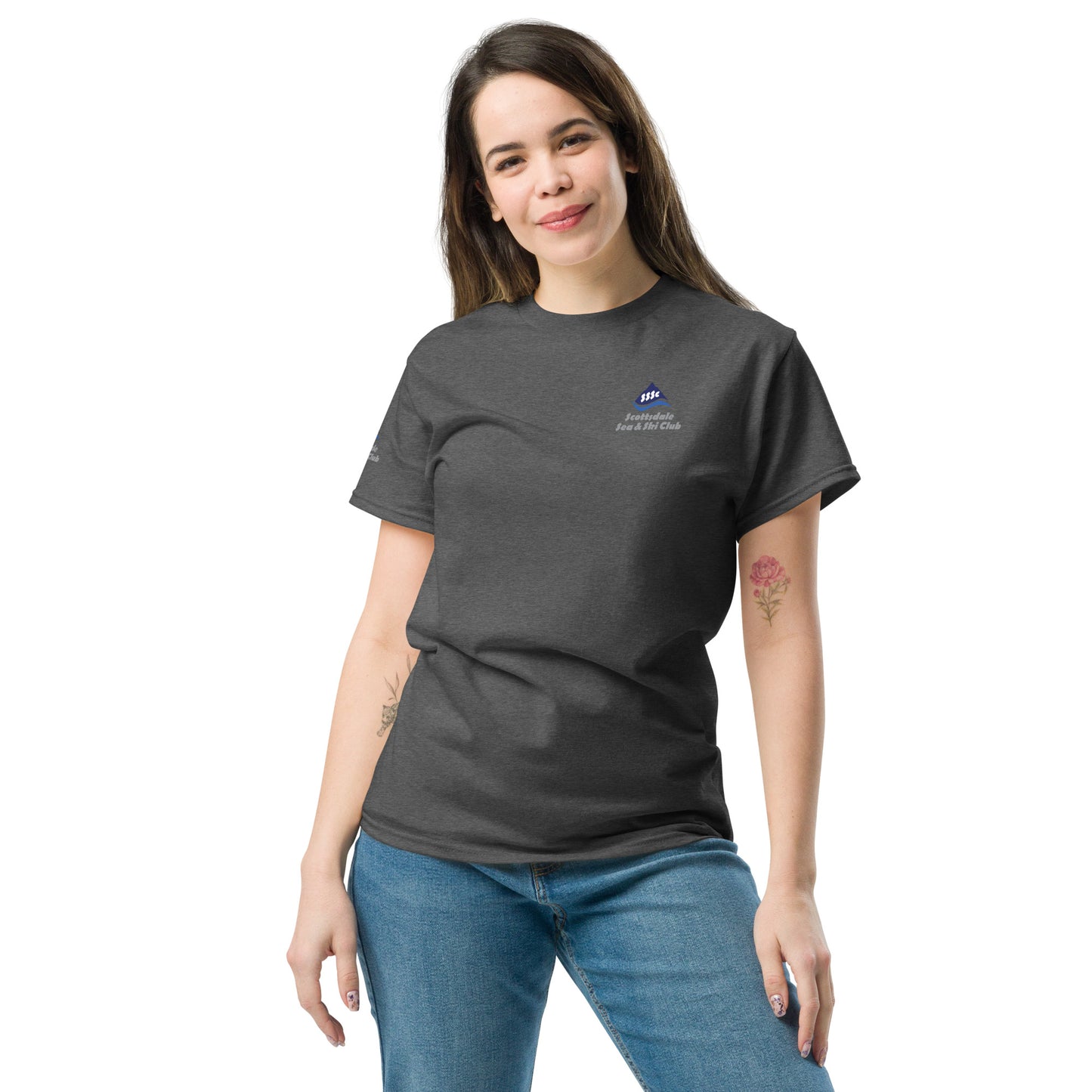 SSASC0125 - 01001 Unisex Classic Tee with Sleeve Logo