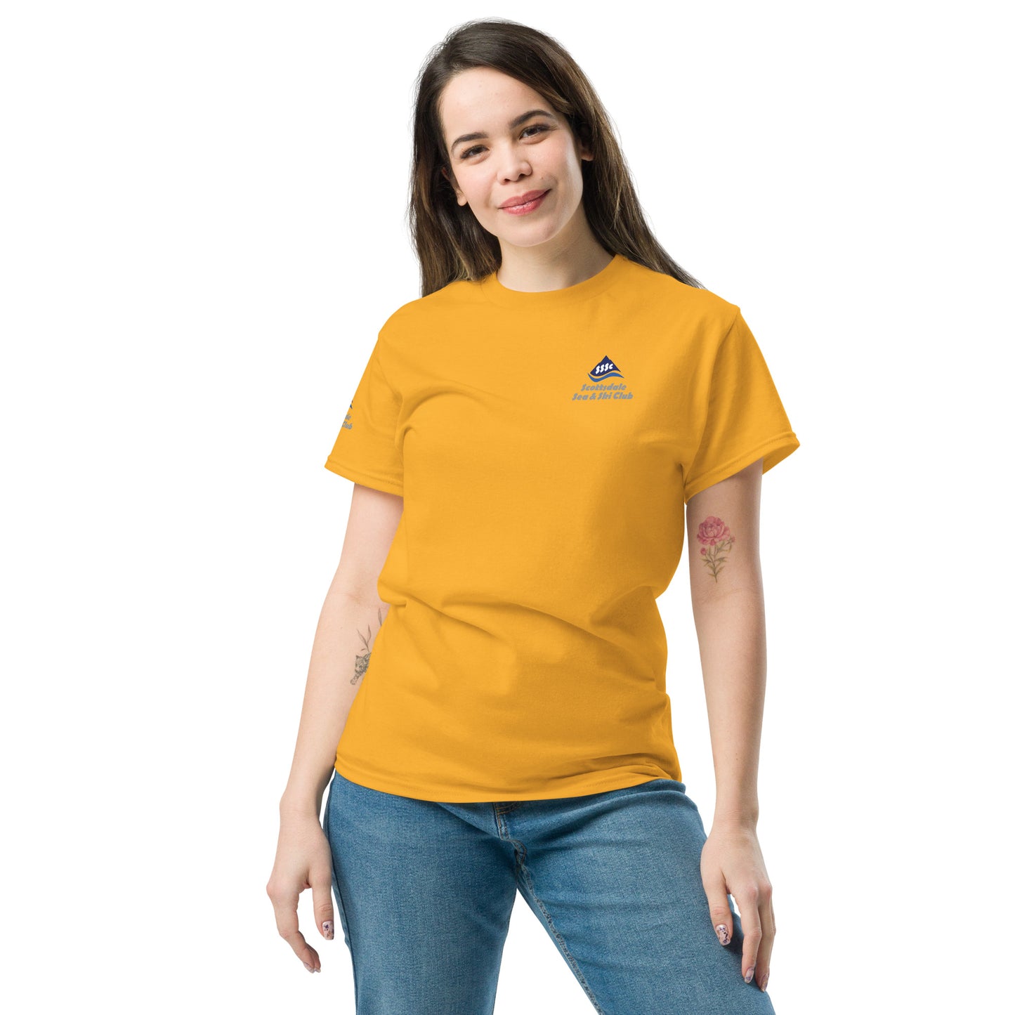 SSASC0125 - 01001 Unisex Classic Tee with Sleeve Logo