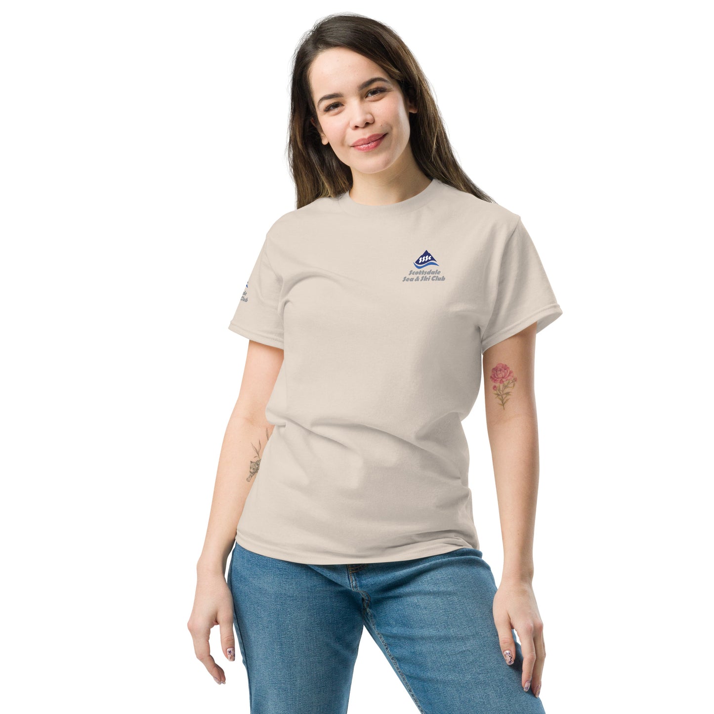 SSASC0125 - 01001 Unisex Classic Tee with Sleeve Logo