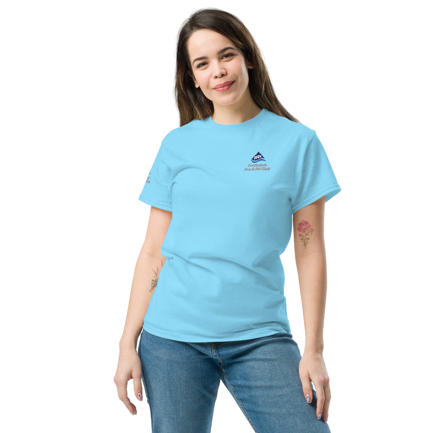 SSASC0125 - 01001 Unisex Classic Tee with Sleeve Logo