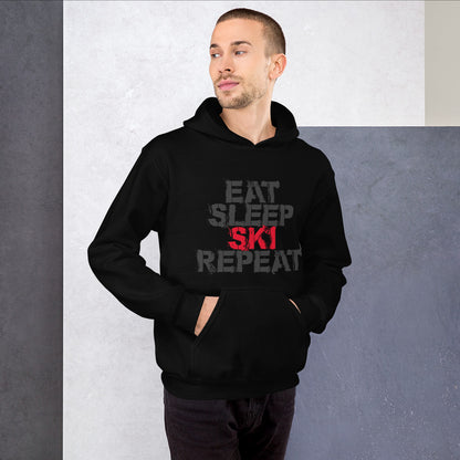 CS0048 - 01004 - Eat Sleep Ski Repeat Unisex Hoodie