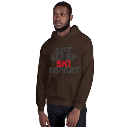 CS0048 - 01004 - Eat Sleep Ski Repeat Unisex Hoodie