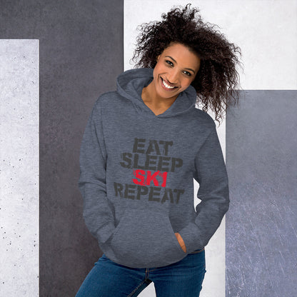 CS0048 - 01004 - Eat Sleep Ski Repeat Unisex Hoodie