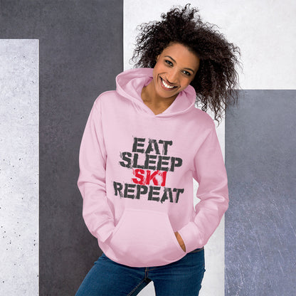 CS0048 - 01004 - Eat Sleep Ski Repeat Unisex Hoodie